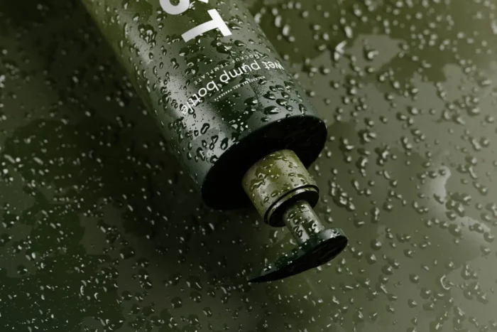 Free Wet Cosmetic Pump Bottle Mockups PSD