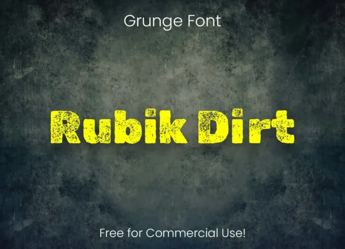 Free Rubik Dirt grunge font with rugged wood type texture