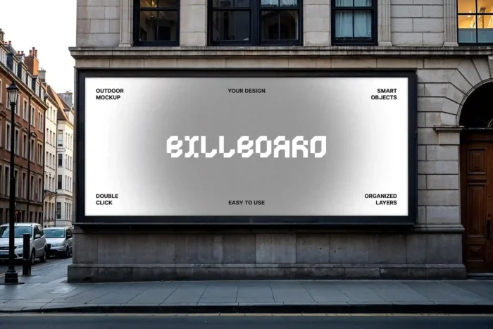 Editable streetside billboard design template for outdoor advertising