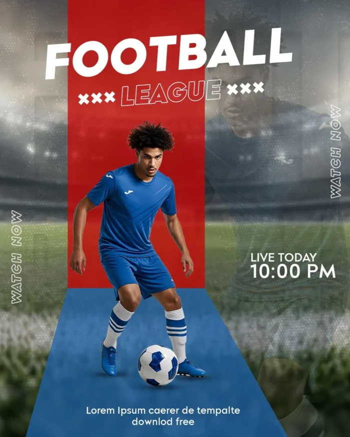 Modern soccer match flyer template free download