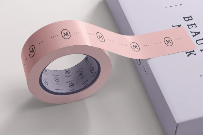 Free Packaging Duct Tape Mockup PSD for branding design