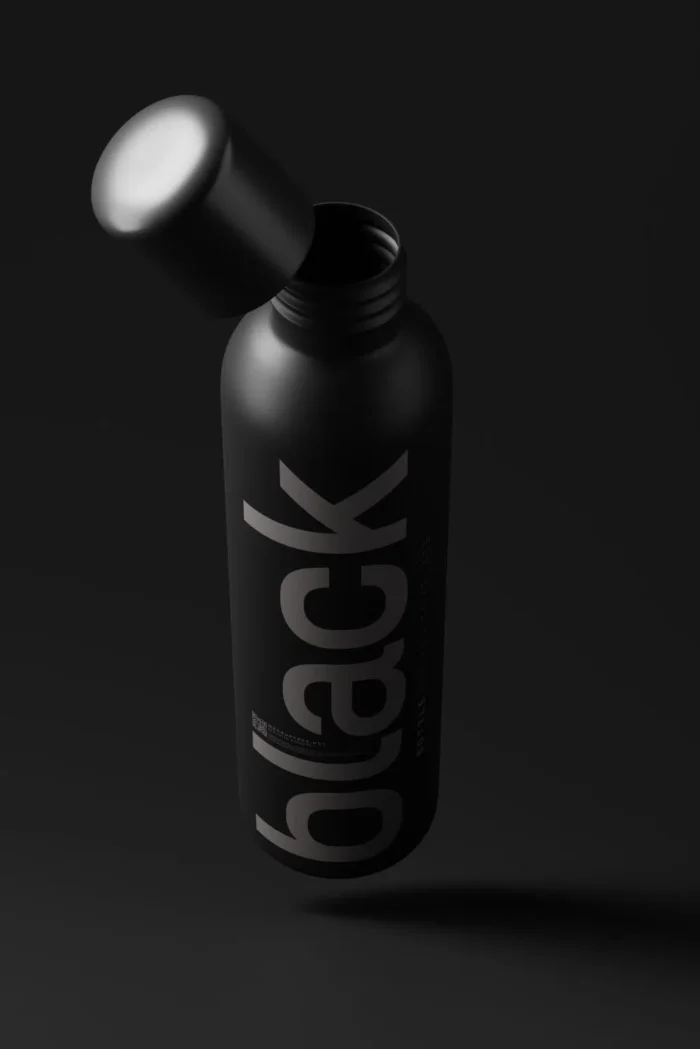 Free Matte Black Deodorant Bottle Mockup