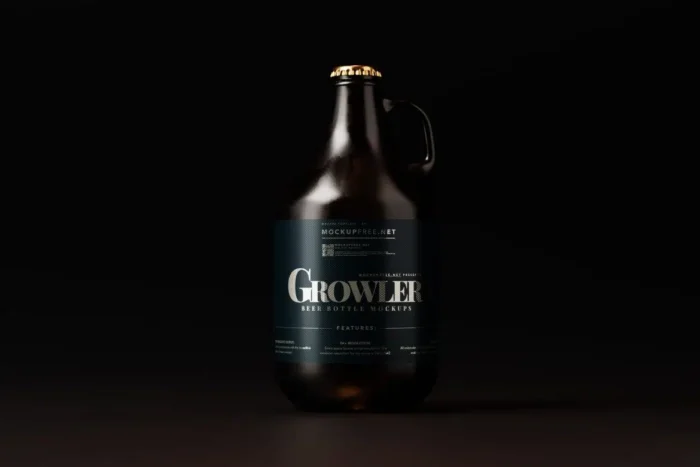 Free Growler Beer Bottle Mockup Set