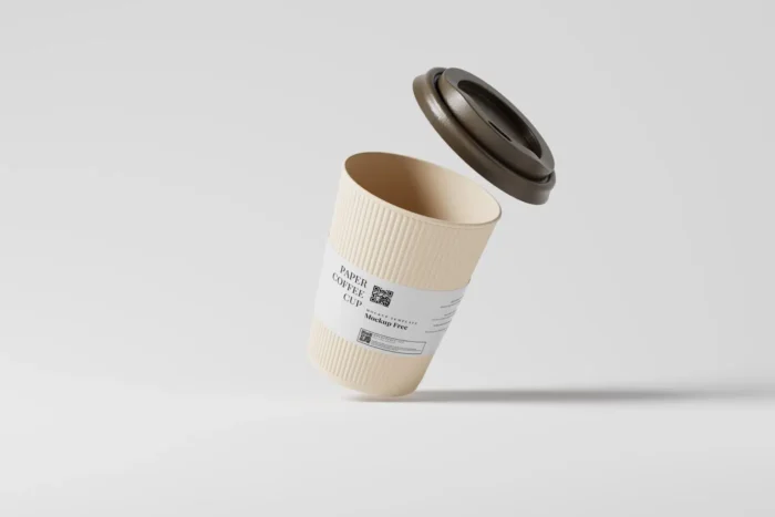 Free Coffee Cup with Java Jacket Mockup PSD