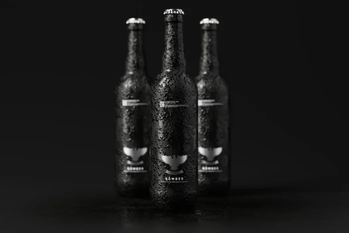 1Free Realistic Bomber Style Beer Bottle Mockups