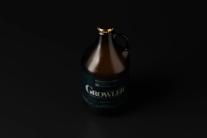 Free Growler Beer Bottle Mockup Set