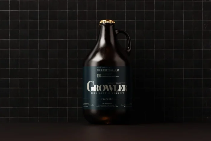 Free Growler Beer Bottle Mockup Set