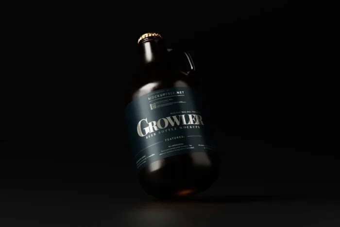 Free Growler Beer Bottle Mockup Set