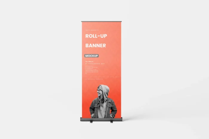 6 Free Roll up Banner Stand Mockups PSD