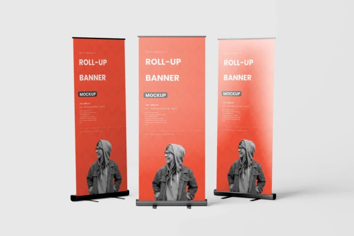 6 Roll up Banner Stand Mockups