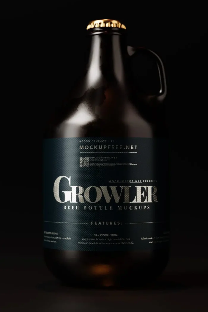 Free Growler Beer Bottle Mockup Set