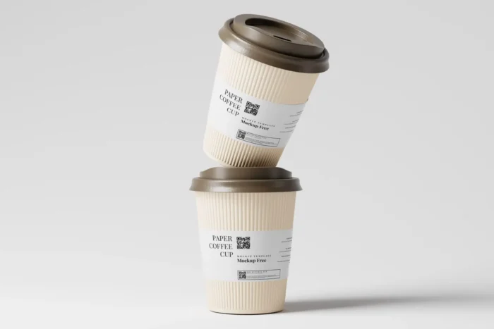 Free Coffee Cup with Java Jacket Mockup PSD
