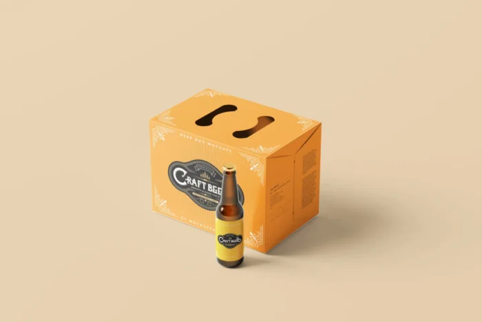 Beer Bottle and Carrying Case Mockups