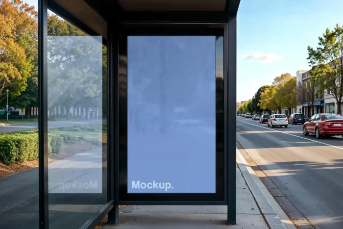 Bus Stop Advertising Mockup PSD