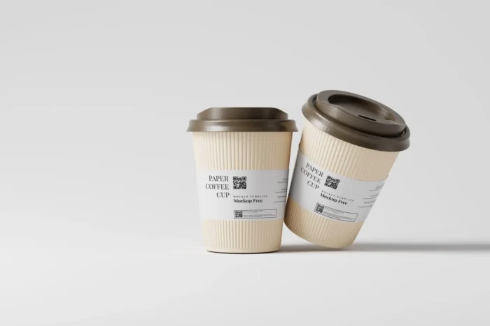 Free Coffee Cup with Java Jacket Mockup PSD