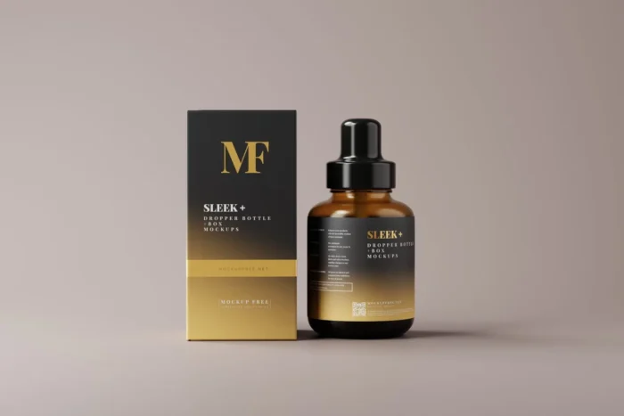 Dropper Bottle Packaging and Box Mockups