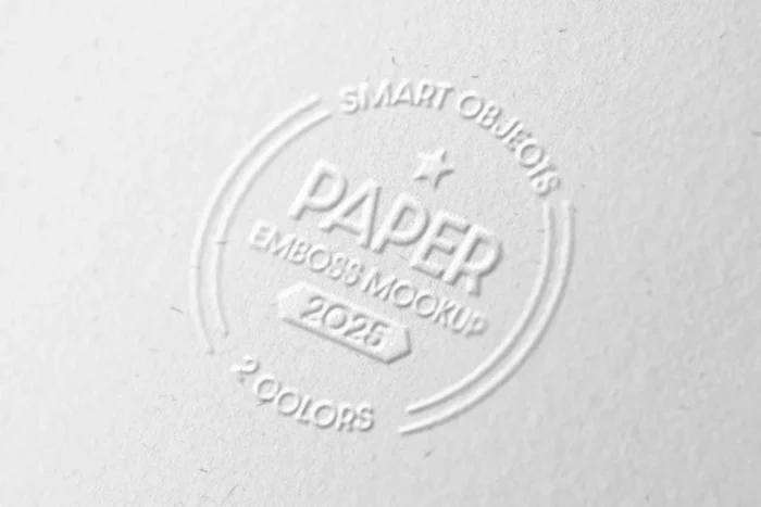 Embossed Paper Logo Mockup PSDT