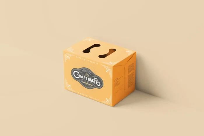 Free 10 Beer Bottle and Carrying Case Mockups PSD2