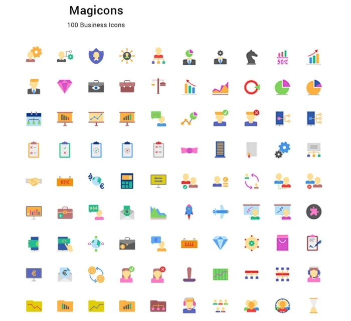 Free 100 business icons
