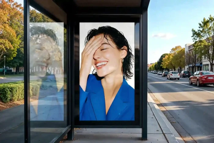 Free Bus Stop Advertising Mockup PSDT
