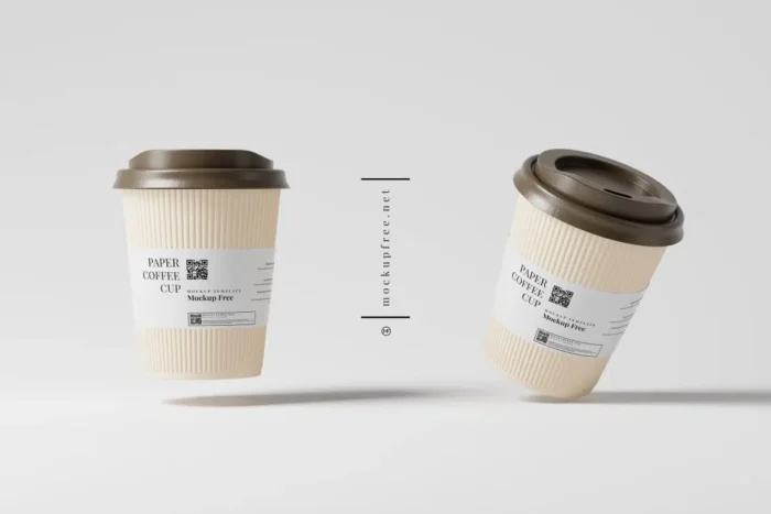 Free Coffee Cup with Java Jacket Mockup PSD