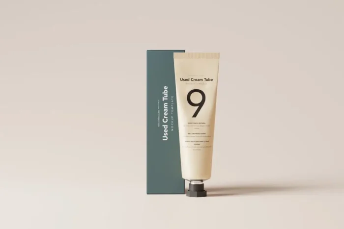 Free Cream Tube and Box Mockup