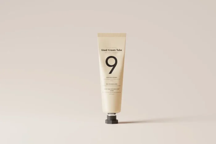 Free Cream Tube and Box Mockup psd photoshop