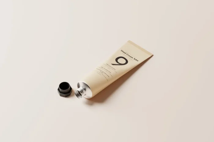 Free Cream Tube and Box Mockup psdt