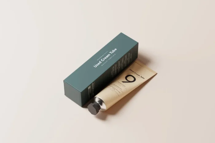 Free Cream Tube and Box Mockup3