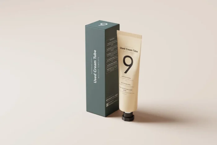 Free Cream Tube and Box Mockups