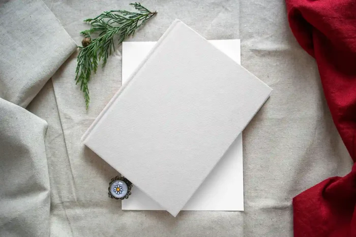 Free Top View Hardcover Book Mockup Design