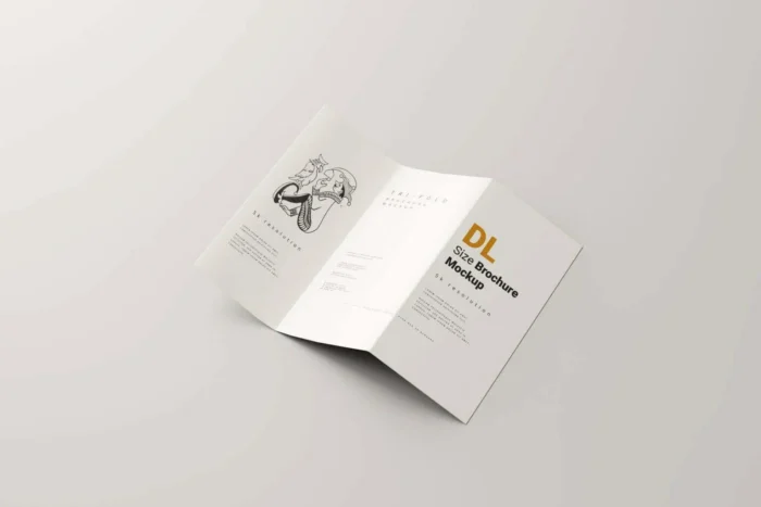 Free DL Size Tri-Fold Brochure Mockup PSD