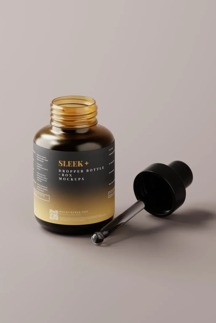 Free Dropper Bottle Packaging and Box Mockups 1