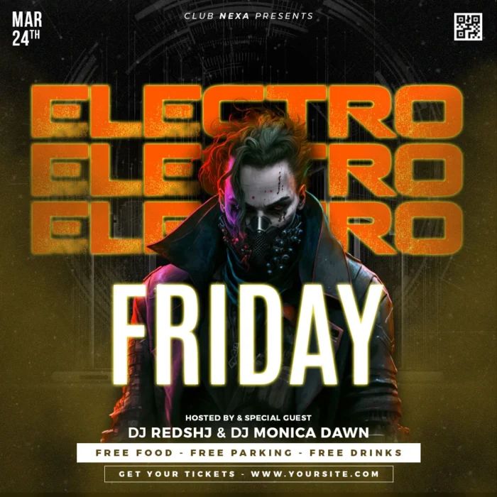 Free Electro Club Night PSDT Flyer Template