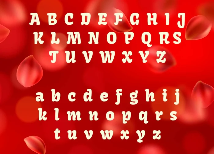 Kavoon font showing uppercase and lowercase in festive style