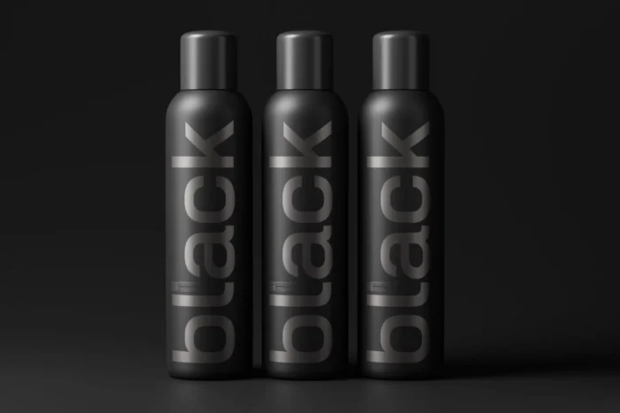 Free Matte Black Deodorant Bottle Mockup