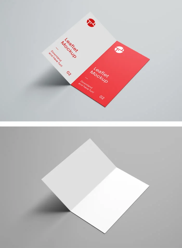 Free Open Two Fold Brochure Mockup PSD