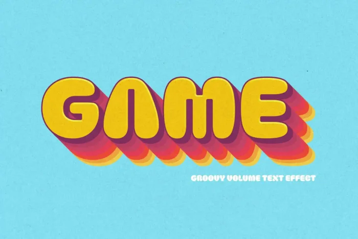 Free Retro 3D Text Effect PSD