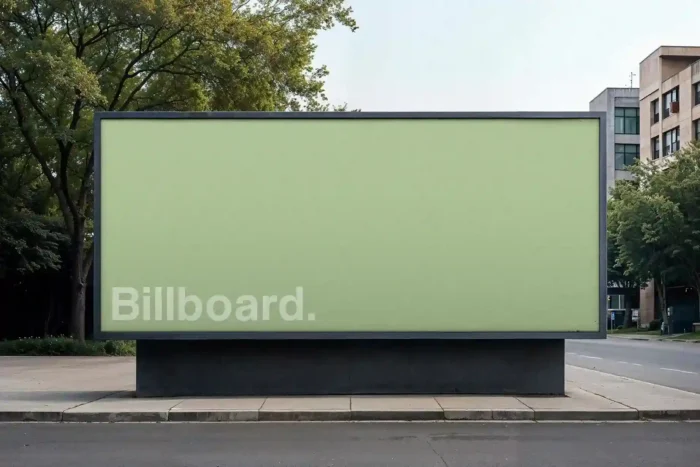 Free Roadside Advertising Billboard Mockup PSD