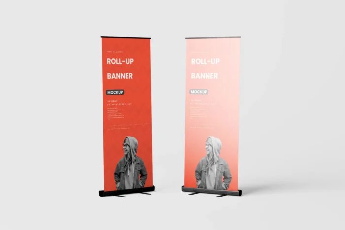 Free Roll up Banner Stand Mockups PSD