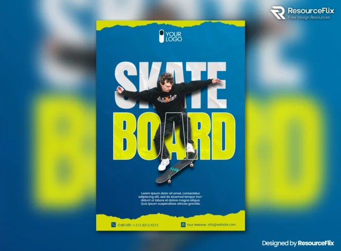 Free Skateboard Flyer Design PSDT