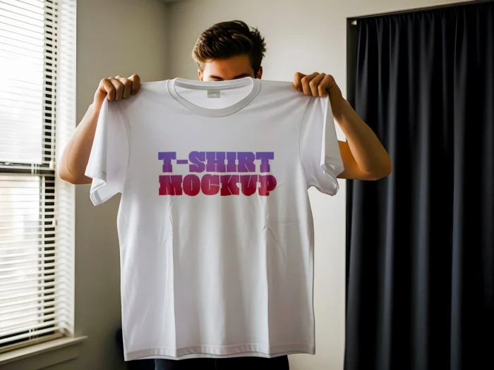 Free T Shirt Holding Mockup PSD