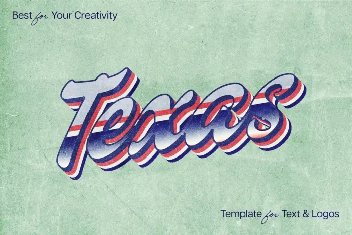 Free Texas Vintage Text Effect PSD