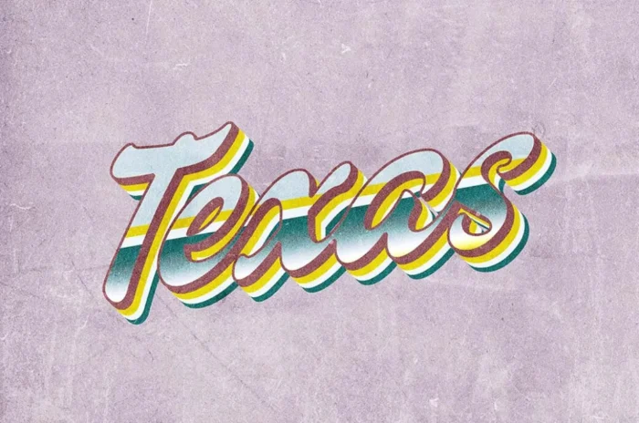 Free Texas Vintage Text Effect PSDT1