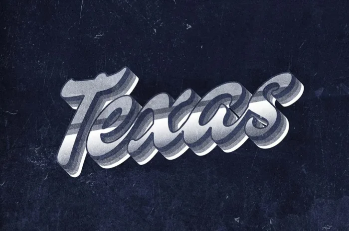 Free Texas Vintage Text Effect PSDT2