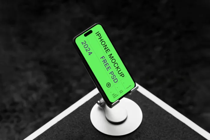 Free iPhone 14 Pro in Dock Mockup 02