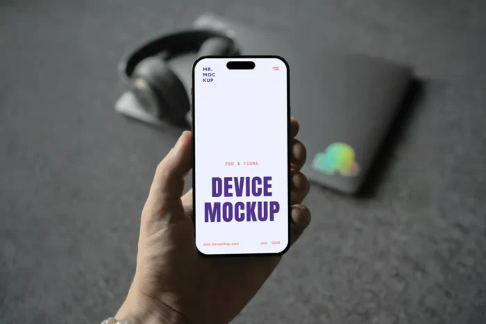Free iPhone 16 Pro PSD Mockup