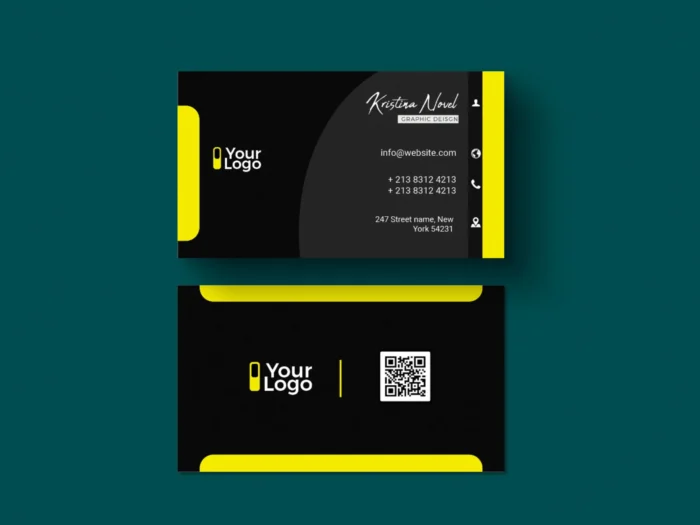 Modern graphic designer business card template PSD, free download, editable for commercial use.