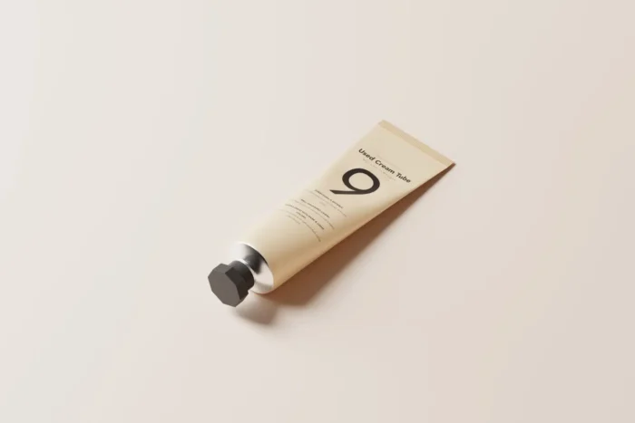 Free realistic Cream Tube and Box Mockup