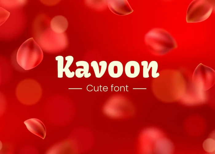 Kavoon font preview with bold, rounded, playful lettering style